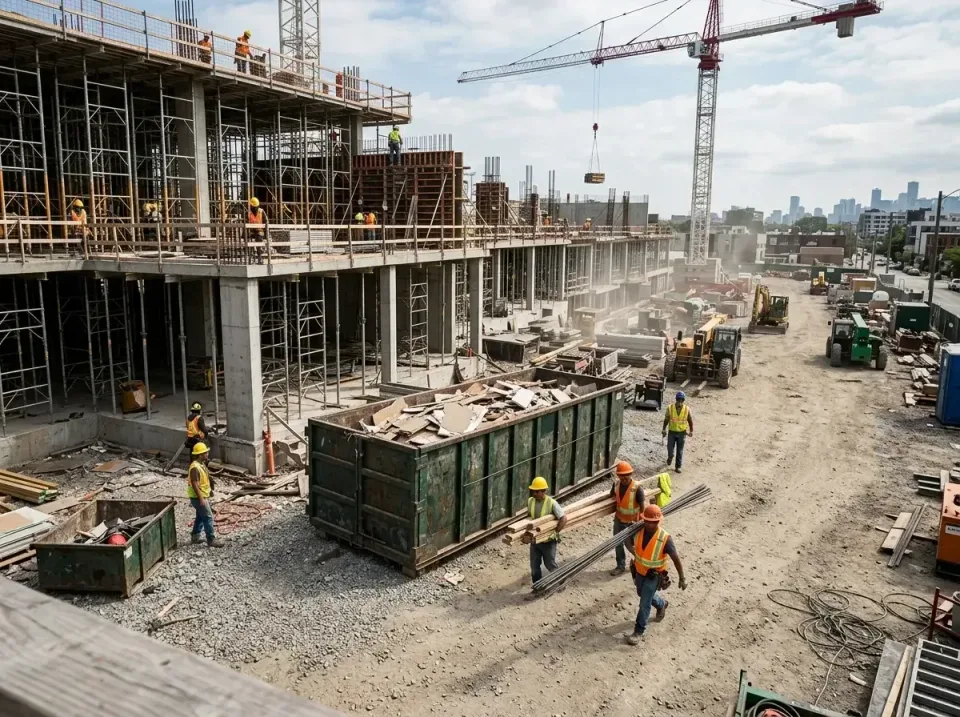 commercial-construction-site-w-002 — frequently asked questions, Low Cost Construction Dumpster Rental in Duluth, MN